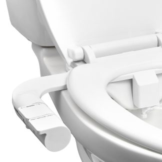 Bidet Attachment For Toilet, Self-Cleaning Bidet Toilet Seat Attachment - Dual Retractable Nozzles, Adjustable Water Pressure, Easily Installed Cold Water Sprayer For Rear Feminine Wash, White